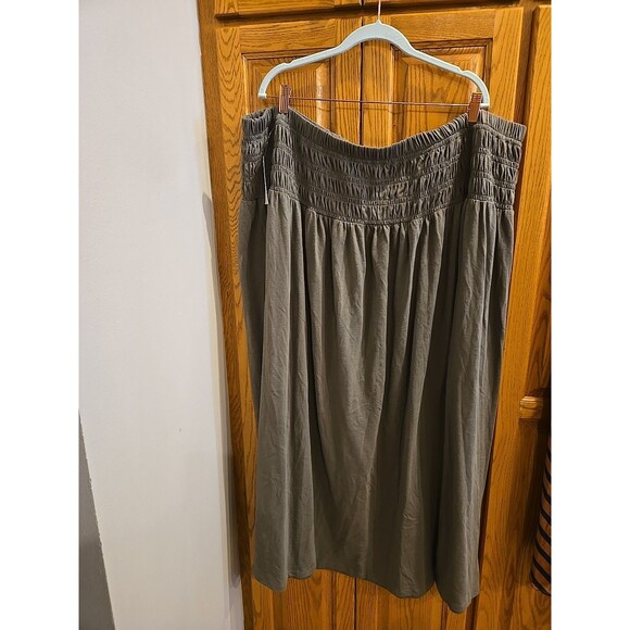 Universal Thread Womens Knit Smocked Maxi A-Line Skirt Size 4x Mountain Green - Picture 7 of 15